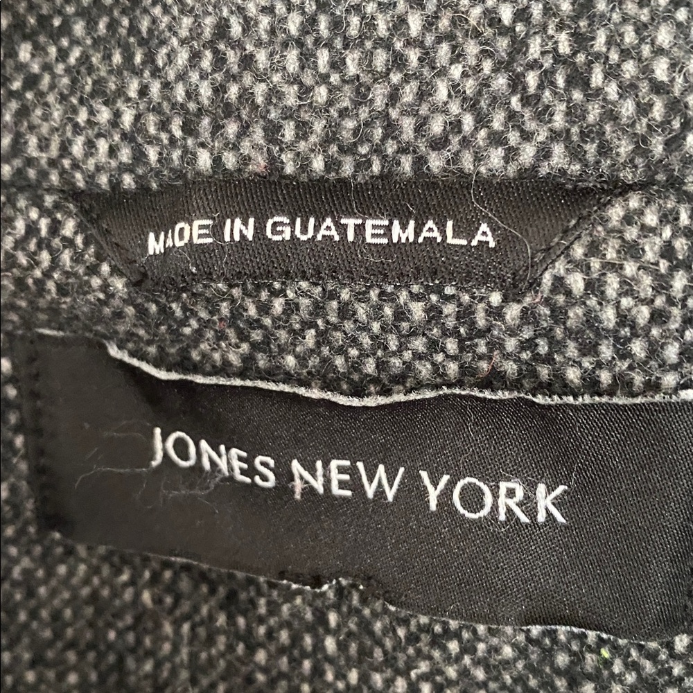 Jones New York Charcoal Trench Coat Womens Mid Length Relaxed Button Up 1X - Picture 3 of 9